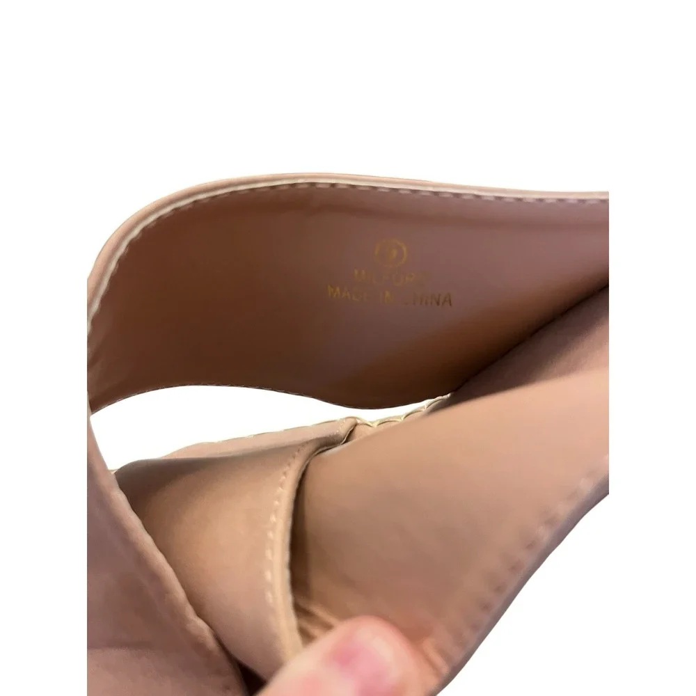 New TARYN By Taryn Rose Sz 9 Wedge Espadrille Pink Blush Vegan Suede Sandals
